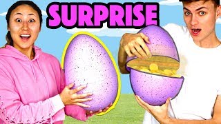 DIY GIANT SURPRISE EGG OPENING Easy Easter Crafts amp DIYs [upl. by Squires292]