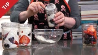 How to Bake Cakes in a Jar  CHOW Tip [upl. by Osrit]