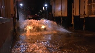 LOWER FERRY HIGH TIDE CARS IN WATER DARTMOUTH UK OCT 17th 2012 [upl. by Ordisi]