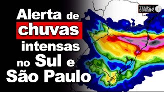 Previsão do tempo com alerta de CHUVAS intensas ventania e frio no Sul e SP [upl. by Debo]