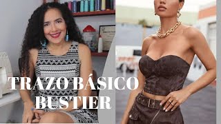 Patrón Básico de Bustier o Blusa de Copas  Cómo corregir pinzas para que el strapless no se caiga [upl. by Aikkan]