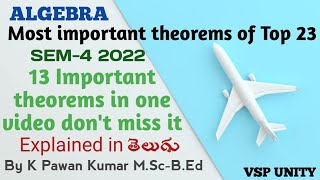 Most important theorems from top 23 of algebra  SEM4  vsp unity  ou  ku  pu  tu  mgu [upl. by Xam]