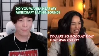 Offstream Sykkuno shows off his Minecraft eating Impression [upl. by Lauder]