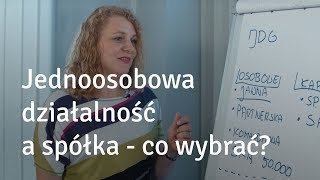 Jednoosobowa działalność a spółka  co wybrać QampA [upl. by Oznofla277]