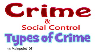 Crime  Social Control  Types of Crime SOC211introduction to Sociology [upl. by Kern]