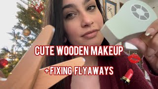 Fast ASMR Wooden Play Makeup Hair Cut Brushing Flyaways amp CCCombing [upl. by Vanda]