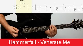 Hammerfall  Venerate Me Rhythm Guitar Riffs With TabsD Standard [upl. by Carolus]