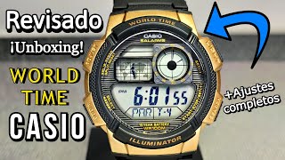 Unboxing y revisado Casio World Time ae1000w reloj digital de cuarzo económico y durable [upl. by Munson256]