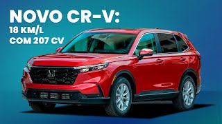 Honda CRV 2024 terá retorno TRIUNFAL fazendo 18 kml com 207 cv [upl. by Irotal]