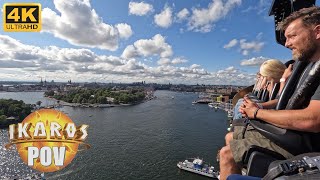 Ikaros POV 4K 60FPS Grona Lund Intamin Skyjump Drop Tower  NonCopyright [upl. by Campball]