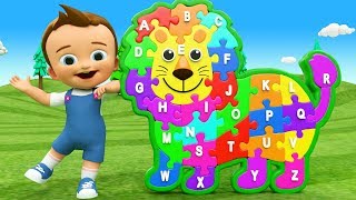 Lion Animal Puzzle Wooden Toy Set 3D Little Baby Learning ABC Alphabets Song Children Kids Education [upl. by Muna]