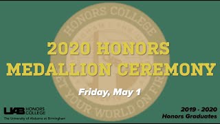 2020 UAB Honors College Medallion Ceremony [upl. by Eyoj]