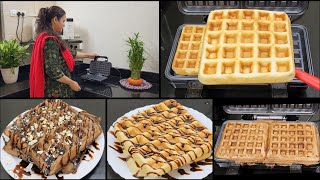 crispy waffles recipe  eggless homemade waffles [upl. by Ribble]