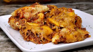 Quick amp Easy Cheesy Taco Stuffed Shells [upl. by Alidis]