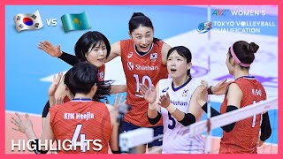 Kazakhstan vs Korea  Highlights  Jan 09  AVC Womens Tokyo Olympic Volleyball Qualification 2020 [upl. by Arekahs]