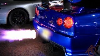 Nissan Skyline GTR R34  AntiLag LAUNCHES [upl. by Volding838]