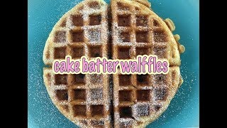 2 Ingredient Cake Batter Waffles vegan and beyond easy [upl. by Artaed]