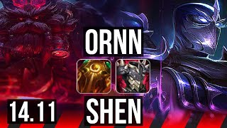 ORNN vs SHEN TOP  5111 500 games  NA Master  1411 [upl. by Olli392]