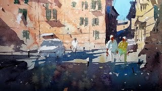 Watercolor Tutorial  How to use the Splattering Technique by Tim Wilmot 35 [upl. by Aroon]