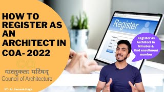 How to Register as an Architect  COA Registration process in detail 2022 [upl. by Twelve583]