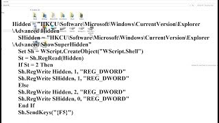 Ein einfaches Script erstellen zum ein ausblenden versteckter Dateien u Ordner [upl. by Attenyt213]