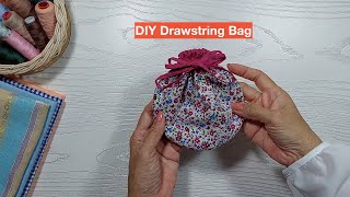 How to Make A Drawstring Bag  DIY Drawstring Pouch  Sewing Tutorial  String Bag [upl. by Lay446]