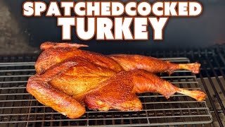 Spatchcocked Turkey On A Pellet Grill [upl. by Yalonda]