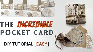 The INCREDIBLE Pocket Card  Make a 3 Pocket Card Using Only ONE 12x12 Quick amp Easy Tutorial [upl. by Shannen]