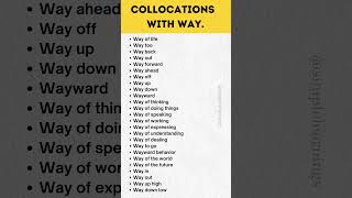 Common Collocations In English Grammar With quotWayquot  Collocations With Way [upl. by Elleral]