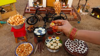 Miniature Pani Puri In Cycle  Golgappa Recipe  How To Make Pani Puri Recipe  The Tiny Foods [upl. by Grindlay]