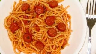 spaguetti con salchichas [upl. by Retsub]