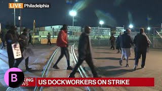 US Dockworkers Strike Shuts East Gulf Coast Ports [upl. by Marinelli]