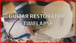 Guitar Restoration Acoustic  Start to Finish Timelapse [upl. by Chari]