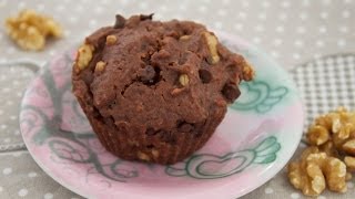 Rezept Schoko Muffins mit Walnüssen ✪ Muffins mit 2x Schokolade ✪ Schokotröfpchen amp Kakaopulver [upl. by Ennahs710]