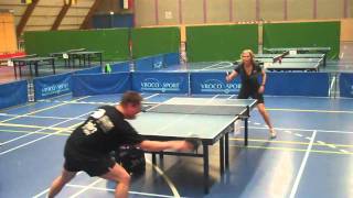 Demonstratie Tafeltennis Frank Boute en Bettine Vriesekoop [upl. by Shannon]