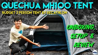 Decathlon MH100 Tent Unboxing Setup amp Review  Quechua 3 Person Tent  A Millennial Backpacker [upl. by Tingey823]