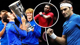 Roger Federer rallies to beat Nick Kyrgios as Europe clinches 1st Laver Cup  Laver Cup 2017 [upl. by Fife195]