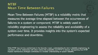 MTBF  Mean Time Between Failures [upl. by Eimmis]