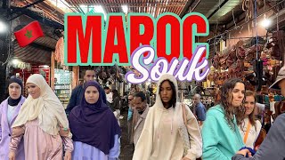 Le souk de Marrakech  marchez avec moi dans cette ambiance vibrante VOYAGE MAROC [upl. by Ahsimrac]