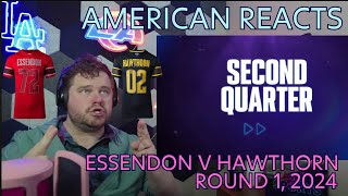 American Reacts to Essendon v Hawthorn Highlights  Round 1 2024  AFL [upl. by Neale181]