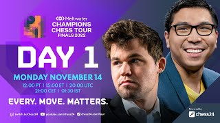 Champions Chess Tour Finals  Day 1  Commentary by David Jovanka amp Kaja [upl. by Vena]