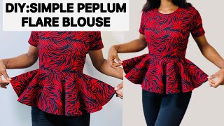 How to cut and sew a simple peplum blouse with a 1440 Degree Flare [upl. by Huckaby170]