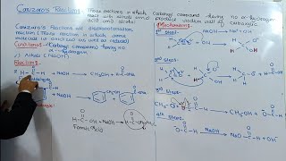 Cannizzaro reaction  Reactions and mechanism of Cannizzaro reaction  12th class chemistry  ch12 [upl. by Neladgam]