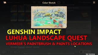 Genshin Impact Luhua Landscape  Vermeers Paintbrushes and Paints Locations  Strange Rock [upl. by Anid]