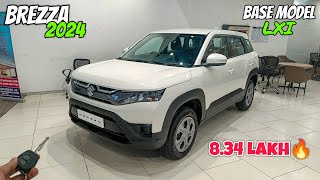 Maruti Brezza Lxi 2024 ❤️  New Brezza Base Model  मात्र ₹ 834 लाख में 4 स्टार Suv  Review [upl. by Artek]