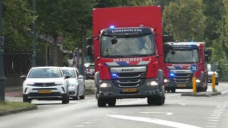 Hulpdiensten met spoed onderweg naar een grote brand in de Febo aan de Pal Krugerstraat in Haarlem [upl. by Ajssatan]