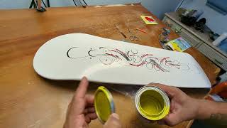 Scroll Pinstriping Skate Deck pt2 [upl. by Normand]