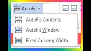 Word4AutoFit Table Contents Window and Fixed Column Width  autofit table in ms wordToddAcamesis [upl. by Tait]