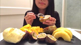 MUKBANG EXOTIC FRUIT  DURIAN • PASSION FRUIT • CHERIMOYA [upl. by Kolva416]