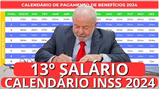 1ª PARCELA DO 13º SALÁRIO PARA OS APOSENTADOS  CALENDÁRIO INSS 2024  PAGAMENTOS ￼2º semestre [upl. by Babcock554]